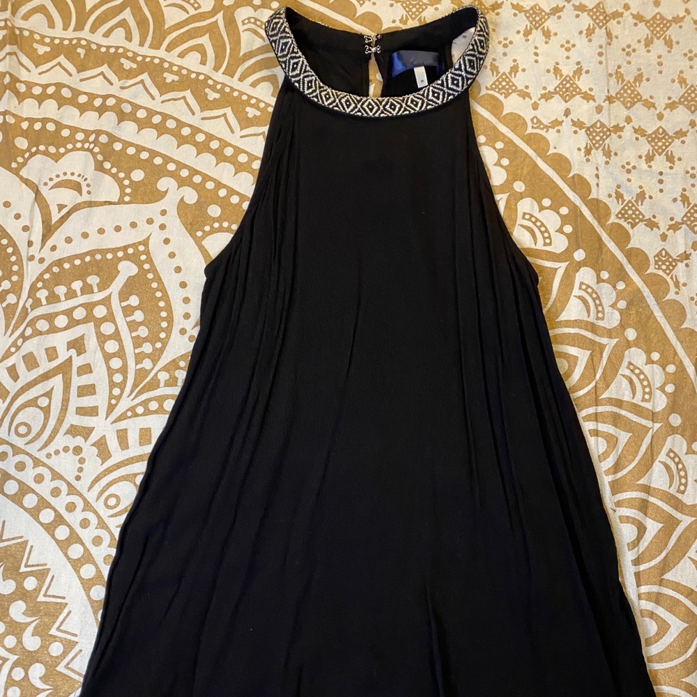 Black Tank with Tribal Neck Line